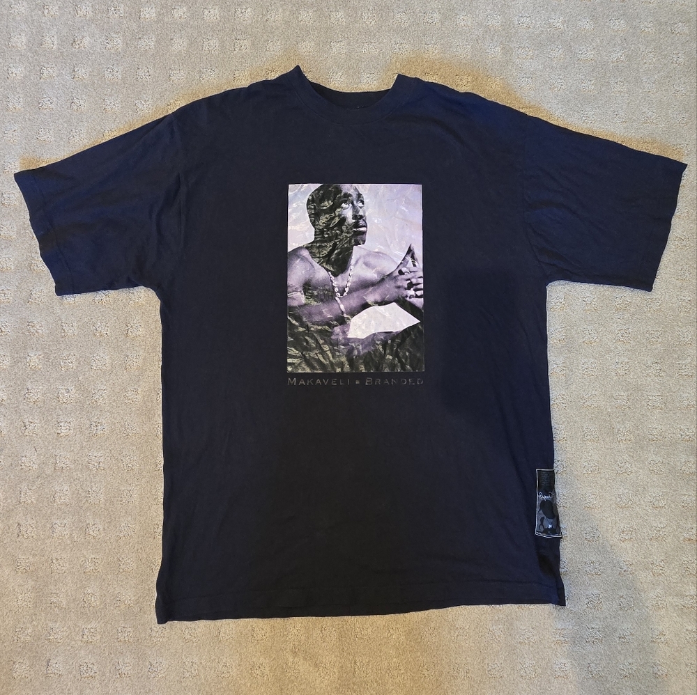 Black Short Sleeve Tee with Photographic Print